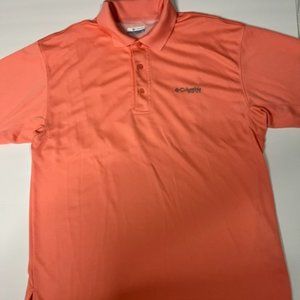 Men's Medium Columbia Omni-Shade Salmon Polo